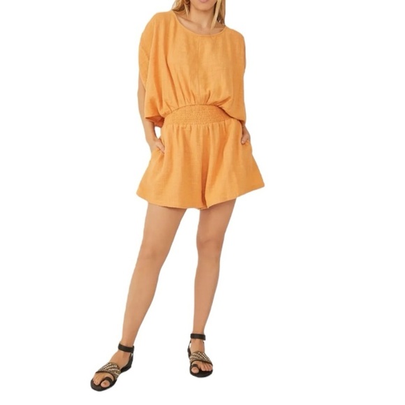 Free People - Pietro Tie Back Romper Sz M - Picture 1 of 9